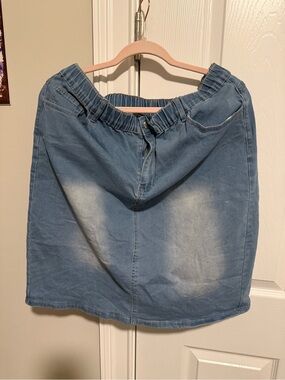 SHEIN Blue Washed Denim Skirt